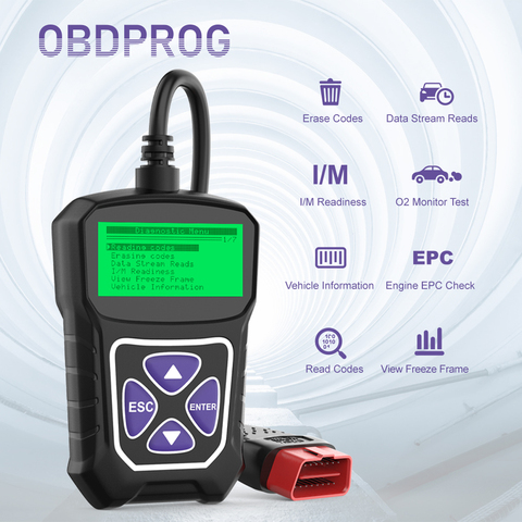 OBDPROG – Outil de diagnostic automatique MT100 pour véhicules à moteur, lecteur de codes erreur, OBD2, langue russe, PK Elm327 ► Photo 1/6