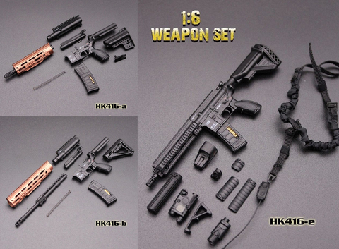 Mini Times jouets 16cm 1/6 échelle Figure armes modèle accessoires HK416 & M4 série pistolet modèle jouets pour 12 