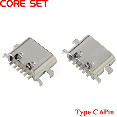 Connecteur Micro USB Type C 3.1 6 broches, 10 pièces, prise SMT, Placement femelle, SMD DIP pour PCB, conception, bricolage, charge à courant élevé ► Photo 1/6