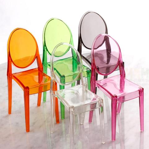 1:6 maison de poupée Miniature accessoires Mini maison de poupée Transparent en plastique chaise meubles décor Collection cadeau 24BE ► Photo 1/6