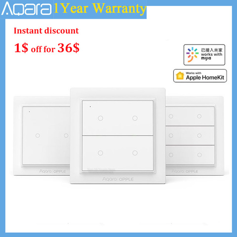 2022 Original Aqara Opple sans fil commutateur intelligent Version internationale ZigBee 3.0 travailler avec l'application Mijia Apple HomeKit interrupteur mural ► Photo 1/6