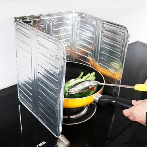 Plaque de déflecteur de cuisinière à gaz, écran de Protection pliable en aluminium contre les éclaboussures d'huile, accessoires de cuisine ► Photo 1/5