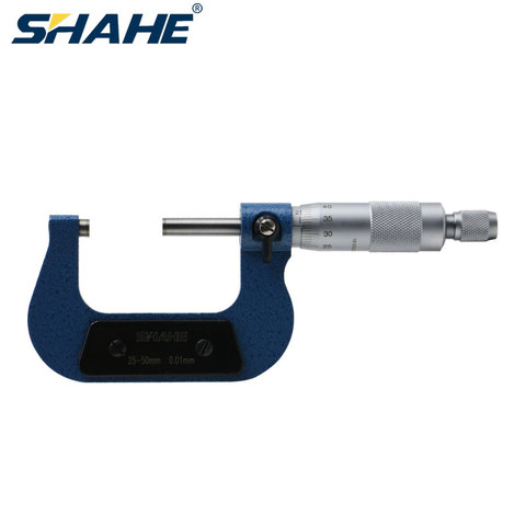 Shahe 0.01mm 25-50mm micromètre extérieur mikrometre appareil de mesure jauges mécaniques micromètre outils de précision ► Photo 1/6