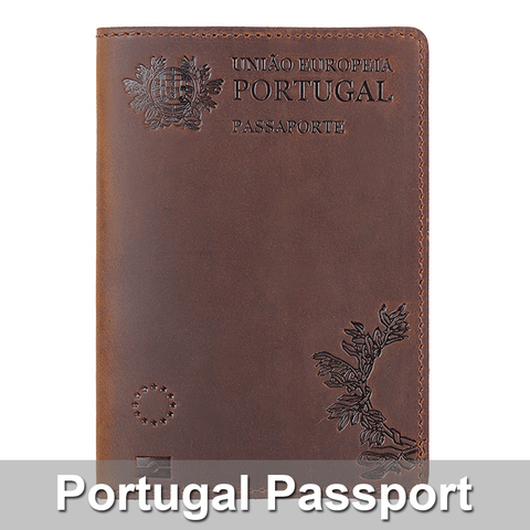 Couverture de passeport en cuir véritable portugais 100%, étui pour carte de crédit, portefeuille de voyage unisexe ► Photo 1/5