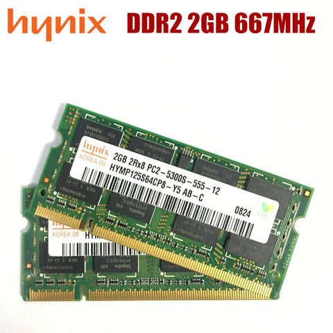 Hynix-chipset pour ordinateur portable, 2 go DDR2 PC2, 5300 Mhz, 2RX8, 2 go 667 DDR2, PC2-5300S MHZ, mémoire de 667 broches ► Photo 1/1