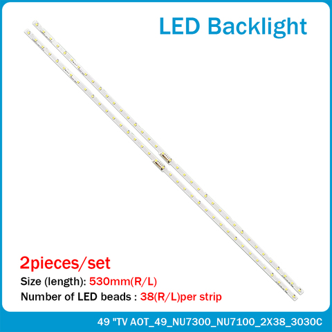 Bande de rétro-éclairage LED, 2 pièces, pour 49NU7100, BN61-15483A, MET49BL, Y18, BN96-45953B, 45953A ► Photo 1/4