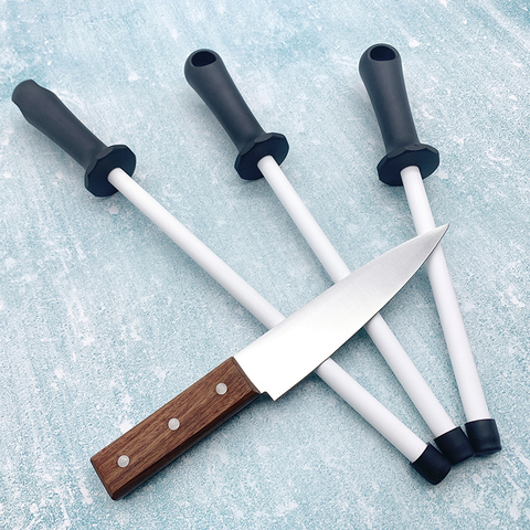 Affûteur de couteaux à tige en céramique (zircone), avec affûteur de poignée en ABS, adapté au couteau de chef en acier assistant de cuisine musat en céramique ► Photo 1/6