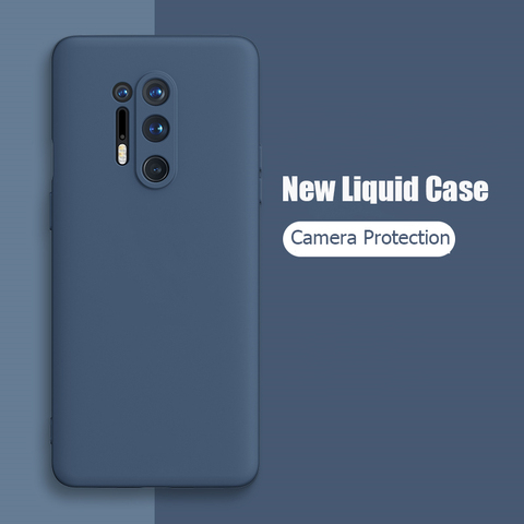 Pour OnePlus 8 Pro étui Silicone liquide souple mat caméra Protection couverture pour un Plus 8 Pro OnePlus8 OnePlus 7 Pro coques de téléphone ► Photo 1/6