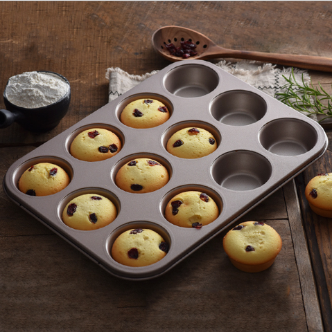 6/12 trous gâteau cuisson casserole cuisson Muffin Cupcake tasses moule bricolage antiadhésif cuisson plats en acier au carbone four plateaux pâtisserie outil ► Photo 1/6