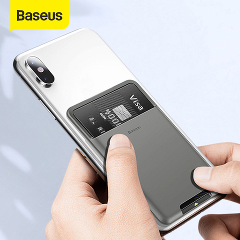 Baseus – étui portefeuille universel en Silicone pour iPhone, compatible modèles 11pro, X, XS, Max, XR, avec fentes pour cartes, luxueux, autocollant 3M ► Photo 1/6