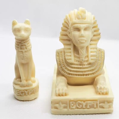 Egypte pharaon Sphinx béton Silicone moule pyramide égyptienne chat forme ciment plâtre moules ► Photo 1/6