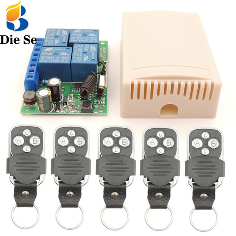 Télécommande universelle sans fil RF ca 110V 220V 10Amp 2200W 4CH 433MHz relais récepteur Module contrôleur pour ouvre-garage porte ► Photo 1/6