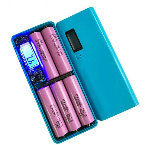 5x18650 boîte de batterie externe Portable 5V double USB téléphone Portable chargeant bricolage Shell 18650 support de batterie boîte de charge avec lumière LED ► Photo 1/6