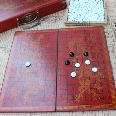 Jeu rétro d'échecs en bois, 37x37CM, échiquier Ming et Qing Craft Go, pièces texturées réaliste ► Photo 1/6