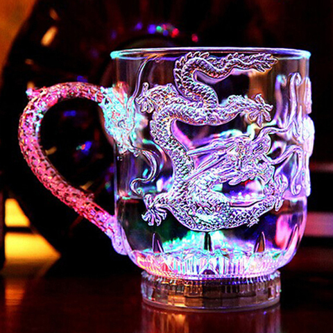 LED Flash magique couleur changeante Dragon tasse eau activée lumière café lait thé vin Whisky Bar tasse voyage cadeau ► Photo 1/6