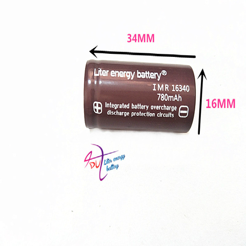 Batterie d'énergie de litre RCR 123 16340 780mAh 3.7V Batteries au Lithium rechargeables de Li-ion avec le paquet de détail ► Photo 1/3