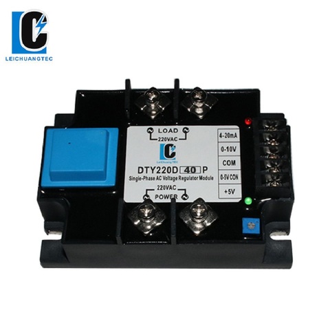 10A 25A 40A 60A 80A 100A 120A 200A 300A 400A DTY module de régulateur de tension ca monophasé, SSR 4-20mA,0-10V, contrôle du potentiomètre ► Photo 1/6