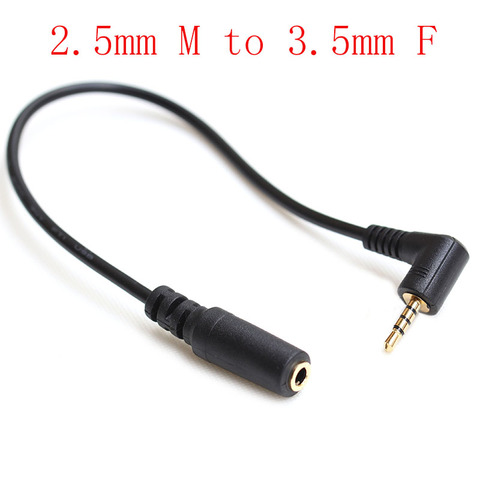 Câble adaptateur Audio stéréo 4 pôles, Jack 90 mâle/femelle à angle droit, 2.5mm à 3.5mm ► Photo 1/4