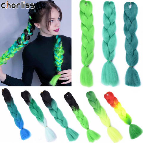 Tresses synthétiques Kanekalon, longues, boîte à tresses au Crochet noir, rose, extensions capillaires au Crochet, extensions capillaires, 24 pouces, pour femmes ► Photo 1/6