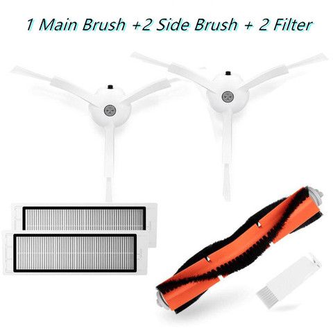 1 brosse principale + 2 brosse latérale + 2 filtre pour Xiaomi Mi Robot 1S aspirateur pièces accessoires ► Photo 1/6