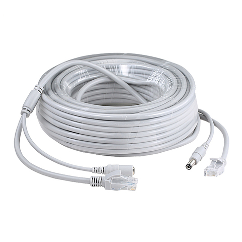 Câble Ethernet RJ45 + connecteur d'alimentation cc Cat5, cordon LAN réseau pour caméras IP, système NVR, 5M/10M/20M/30M ► Photo 1/5