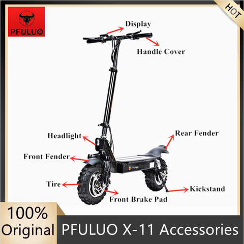 Original PFULUO X-11 KickScooter contrôleur frein siège phare arrière garde-boue tableau de bord pneu interrupteur serrures pièces ► Photo 1/6