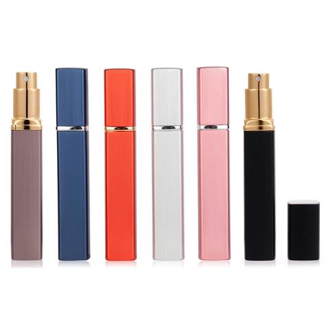 1 pièces 6 couleur boîtier en métal réservoir en verre 12ml bouteille de Parfum en aluminium buse vaporisateur bouteille rechargeable Parfum cosmétique récipient en verre ► Photo 1/6