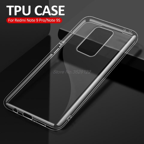 Coque de téléphone en Silicone Transparent pour Xiaomi Redmi Note 9 Note 9s Note 9 Pro Note maximale 9 coque arrière en TPU boîtier Transparent Ultra mince ► Photo 1/6