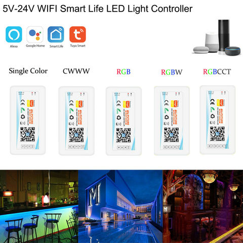 Contrôleur de bande connecté sans fil, pour Alexa et Google, DC12V 24V, Tuya Wifi, 6A/CH DIM CCT RGB/RGBW 5050/2835/5730 Led ► Photo 1/6