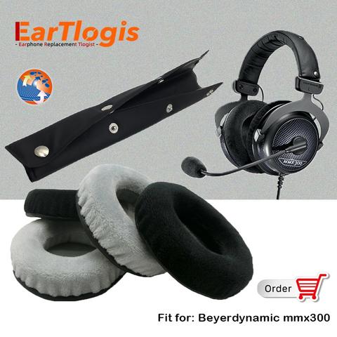 EarTlogis – pièces de rechange en velours pour Beyerdynamic mmx300 mmx-300, protège-oreilles pour casque ► Photo 1/6