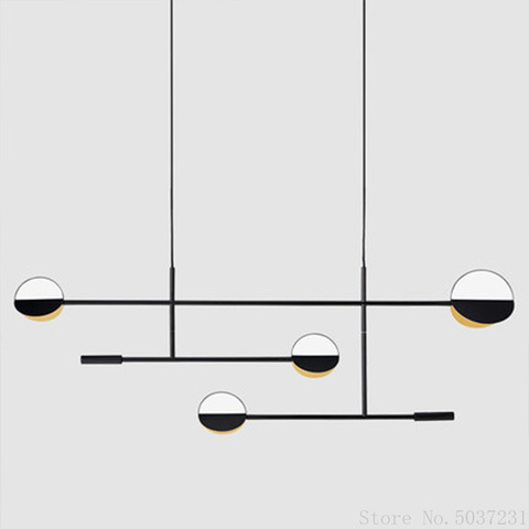 Nordique minimaliste pendentif lumières géométrique ligne fer pendentif lampe salon chaud chambre étude salle à manger décor à la maison Luminare ► Photo 1/5