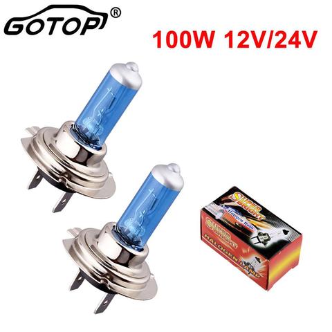 Ampoule halogène H7 Led Super blanche 100W 12V 24V, phare de voiture, phares antibrouillard, lampe de moto, 2 pièces ► Photo 1/6