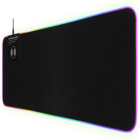 Tapis de souris de jeu rvb grand tapis de souris Led rétro-éclairage ordinateur tapis de souris chargeur sans fil grand tapis de souris pour clavier tapis de bureau ► Photo 1/6