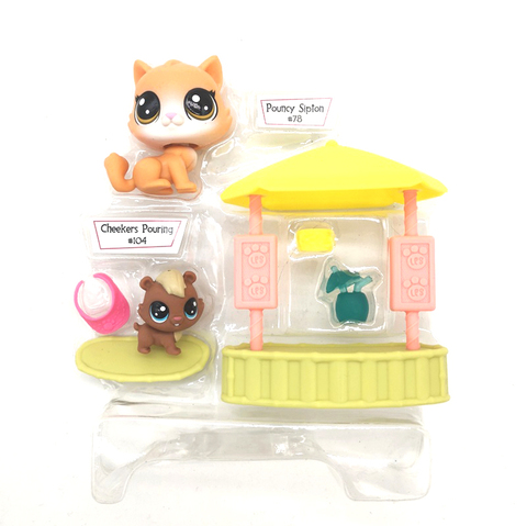 LPS chat mignon poupée petit Animal étagère pour animaux de compagnie modèle jouets Mini chat chien ancien animalerie boîte détaillée figure collection jouets pour enfants cadeau ► Photo 1/6