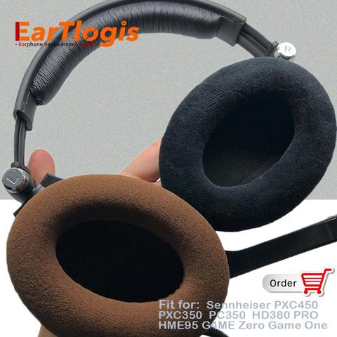 EarTlogis – oreillettes de remplacement en velours pour Sennheiser, PXC450, PXC350, PC350, HD380 PRO, HME95, G4ME, bandeau anti-choc ► Photo 1/6