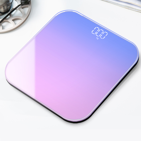 Dégradés couleur salle de bain échelle poids corporel balance numérique Max 180kg sol balances intelligentes pour peser affichage LED balance électronique ► Photo 1/6