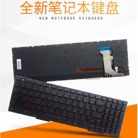 Clavier anglais avec rétroéclairage pour ordinateur portable, pour ASUS GL553 GL553V GL553VW ZX553VD ZX53V ZX73 FX553VD FX53VD FX753VD FZ53V ► Photo 1/3