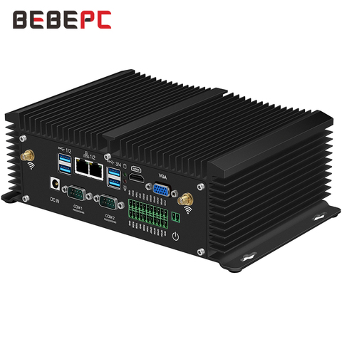 Mini PC industriel pour Windows/Linux, Core i5-8250u/7200U/i7-7500u, Fanless, ordinateur avec 2x RAM DDR4, 2x RS485, wi-fi et HDMI, Module 4G ► Photo 1/6