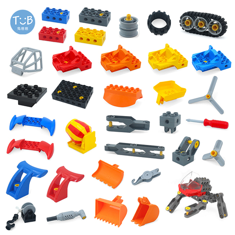 Gros blocs de construction de particules bricolage technologie ingénierie machines assemblage accessoires compatibles Duplo Science jouets éducatifs ► Photo 1/6