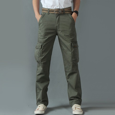 Pantalon Cargo de Combat tactique pour hommes, salopette militaire pour hommes, nombreuses poches, survêtement de Camouflage avec fermeture éclair, pour travailleurs ample, collection pantalon décontracté ► Photo 1/6