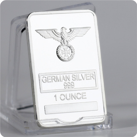 Argent allemand Rare de 1 once | 999, Totem Liberty Eagle Totem, barre transversale plaquée en argent avec Capsules de Protection en acrylique ► Photo 1/3