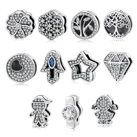 Perles en argent sterling 925 et réfléchissantes, originales pour femme, accessoire 100% de grande qualité, fabrication de bijoux supérieur, bracelet à breloques ► Photo 1/6