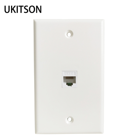 1 Port CAT6 RJ45 Keystone Jack plaque murale femelle à femelle prise Lan en blanc pour Internet cordon de raccordement USA plaque frontale ► Photo 1/6