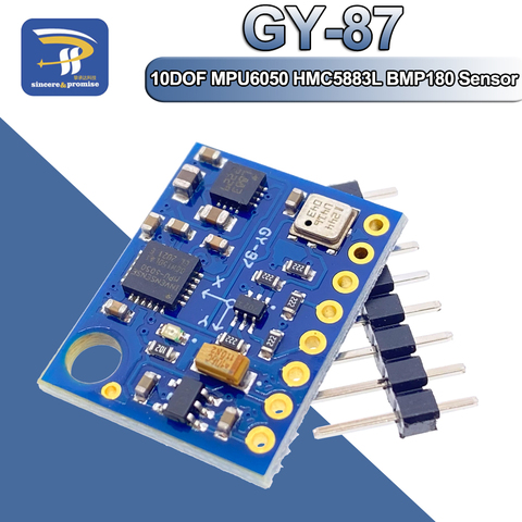 Module 10DOF MPU6050 HMC5883L BMP180 GY87, Module de capteur 3V-5V GY87 pour puissance Arduino haute précision ► Photo 1/6