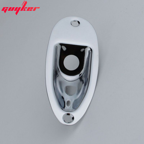 Guyker-plateau Jack en métal ovale, Chrome/gris fumée pour guitare basse électrique, 1 pièce ► Photo 1/6