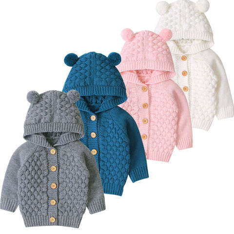 Pull en tricot à capuche pour enfants | Vêtements d'extérieur chauds pour enfants et garçons en bas âge ► Photo 1/6