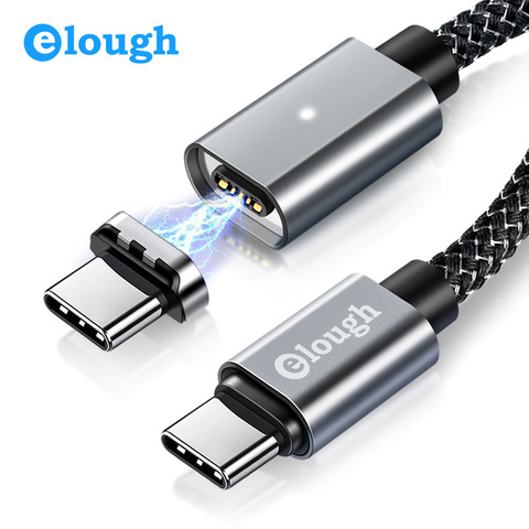 Elough 5A 100W PD câble magnétique USB Type C à Type C câble pour Huawei P40 Samsung Note 10 MacBook Pro USB-C câble de charge rapide ► Photo 1/6