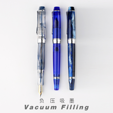 Moonman PENBBS 456 remplissage sous vide stylo plume résine corps Transparent Iridium Fine plume 0.5mm mode écriture cadeau stylo ensemble ► Photo 1/6