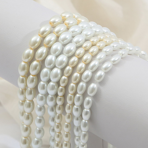 Perles en Imitation de verre blanc d'eau douce, artisanat de décoration, Perles en vrac pour bricolage, Bracelets, colliers, fabrication de bijoux ► Photo 1/6