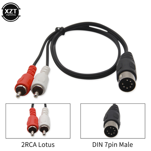 Câble adaptateur pour équipement TV, 7 broches, fiche mâle DIN Public vers 2 RCA Lotus mâle, B & O à l'ancienne ► Photo 1/5